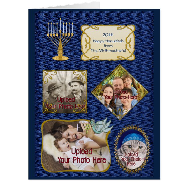 Personalised Oversized Hanukkah Photo Card (Front)