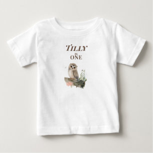 Personalised owl 1st Birthday  Baby T-Shirt