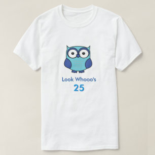Personalised Owl Birthday Blue T-Shirt