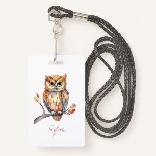 Personalised Owl ID Badge