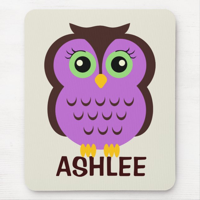 Personalised Owl Mousepad for Kids (Front)