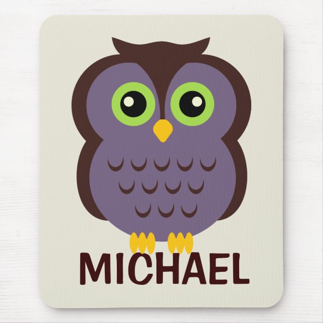 Personalised Owl Mousepad for Kids (Front)