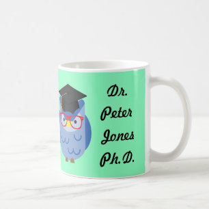 Personalised Owl PhD Graduation Mug
