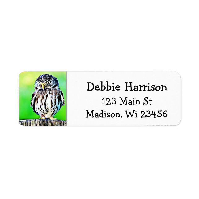 Personalised Owl Return Address Labels (Front)