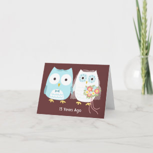 Personalised Owls Couple Happy Wedding Anniversary Card