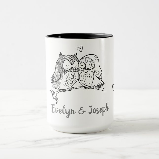 Personalised Owls Love Mug (Center)