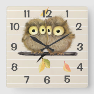 Personalised Owls Wall Clock