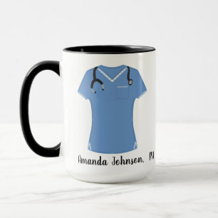 Personalised PA Physician Assistant Blue Scrubs Mug