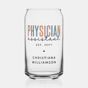 Personalised PA Physician Assistant Graduation Can Glass