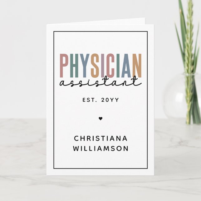 Personalised PA Physician Assistant Graduation Card (Front)