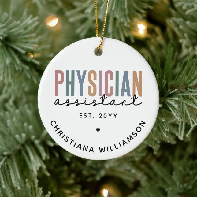 Personalised PA Physician Assistant Graduation Ceramic Ornament (Tree)