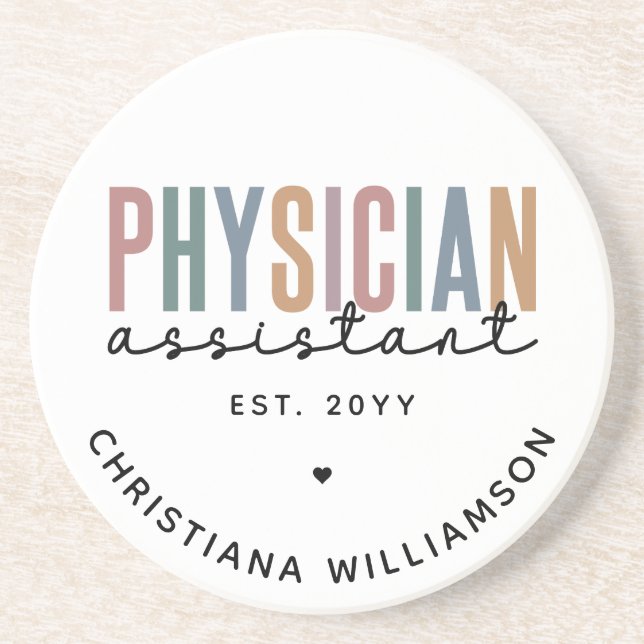 Personalised PA Physician Assistant Graduation Coaster (Front)