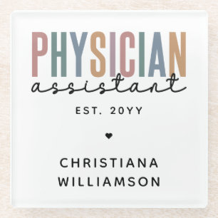 Personalised PA Physician Assistant Graduation Glass Coaster