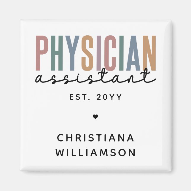 Personalised PA Physician Assistant Graduation Magnet (Front)