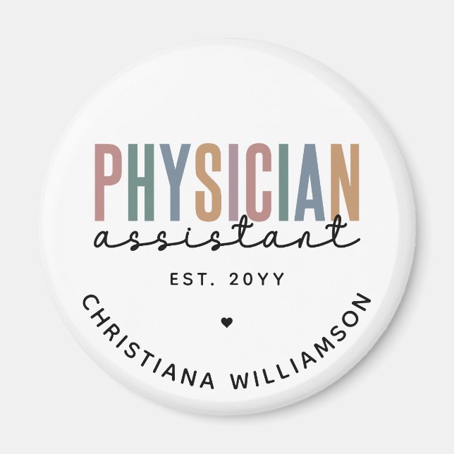 Personalised PA Physician Assistant Graduation Magnet (Front)