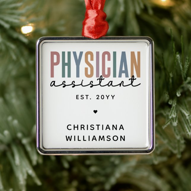 Personalised PA Physician Assistant Graduation Metal Ornament (Tree)