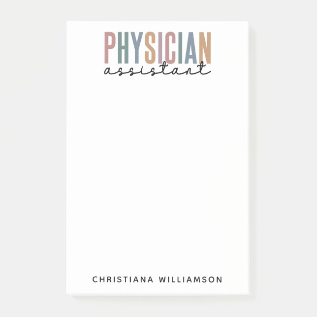 Personalised PA Physician Assistant Graduation Post-it Notes (Front)