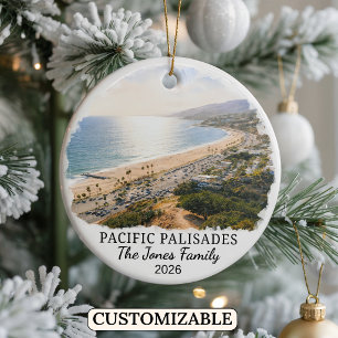Personalised Pacific Palisades, California Ceramic Ornament