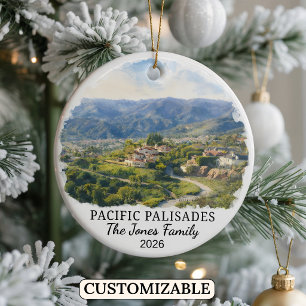 Personalised Pacific Palisades, California Ceramic Ornament