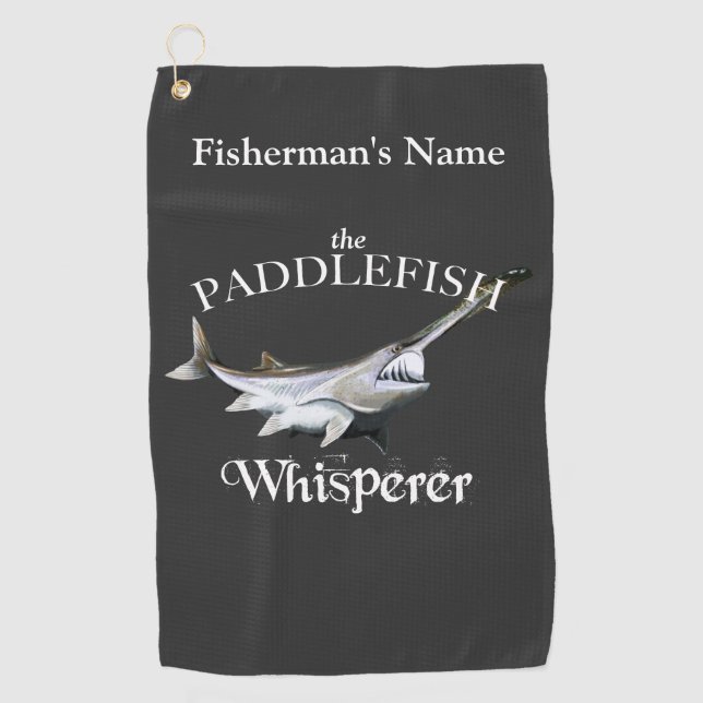 Personalised Paddlefish Whisperer Fishing Towel (Front)
