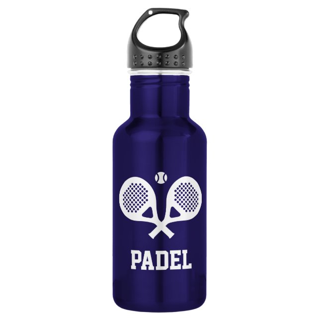 Personalised padel tennis racket sports 532 ml water bottle (Front)