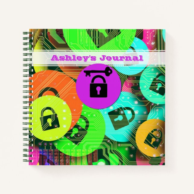 Personalised Padlock and Key Journal (Front)