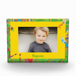 Personalised Paint Brush Theme Colourful Photo Block