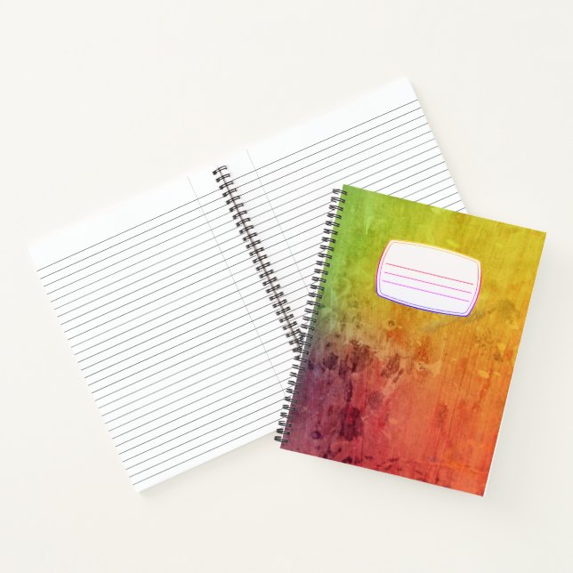 Personalised Paint spill compositon Notebook (Inside)
