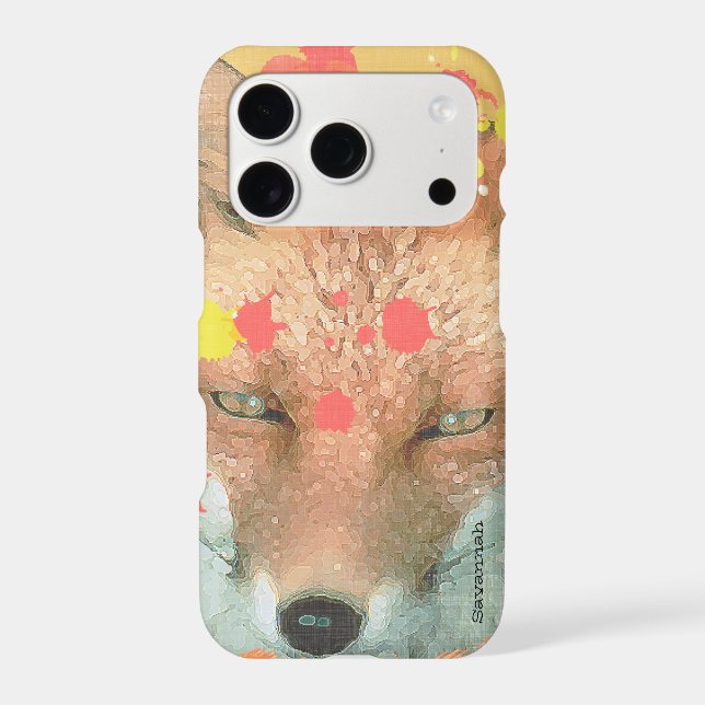 Personalised Paint Splatter Fox Art iPhone 7 Plus (Back)