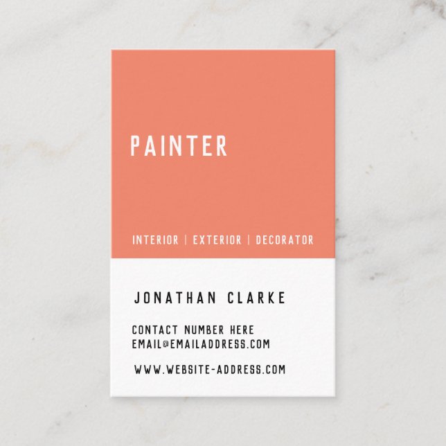 Personalised Painter/Artist Business Card (Front)