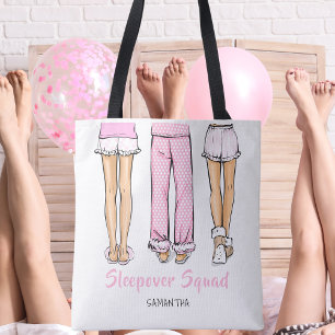Personalised Pajama Party Trendy Sleepover Favour Tote Bag