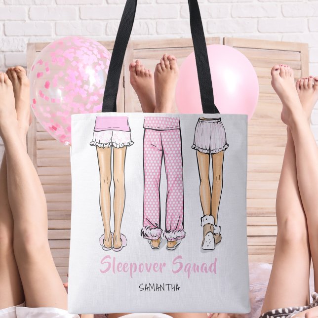 Personalised Pajama Party Trendy Sleepover Favour Tote Bag (Creator Uploaded)