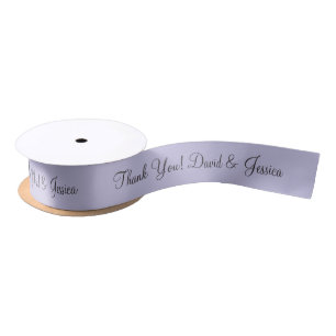 Personalised pale purple wedding favour ribbon satin ribbon