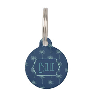 Personalised Palm Tree Pattern Pet Tag