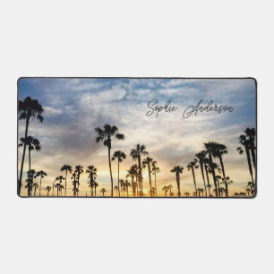 Personalised Palm Tree Sunset Desk Mat