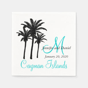 Personalised Palm Trees Beach Wedding Paper Napkin