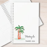 Personalised Palm Trees  Planner<br><div class="desc">This personalised planner features palm trees,  string lights with stylish script typography, 
It is easily customisable.
Original Watercolor © Michele Davies.</div>