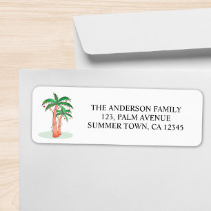 Personalised Palm Trees Tropical Return Address Label