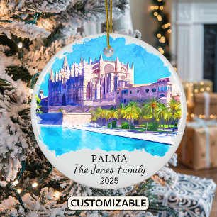 Personalised Palma Ornament, Mallorca Gift Ceramic Ornament