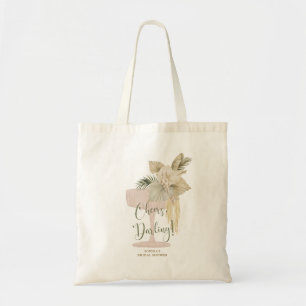 Personalised Palms and Prosecco Bridal Shower Tote Bag