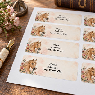 Personalised Palomino American Bashkir Curly Return Address Label