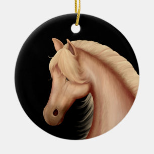 Personalised Palomino Pony Horse Christmas Ceramic Ornament