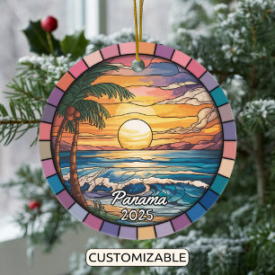 Personalised Panama Ornament, Central America Ceramic Ornament