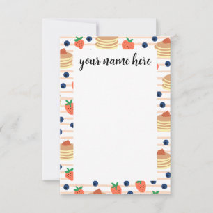 Personalised Pancakes and Berries Notecards