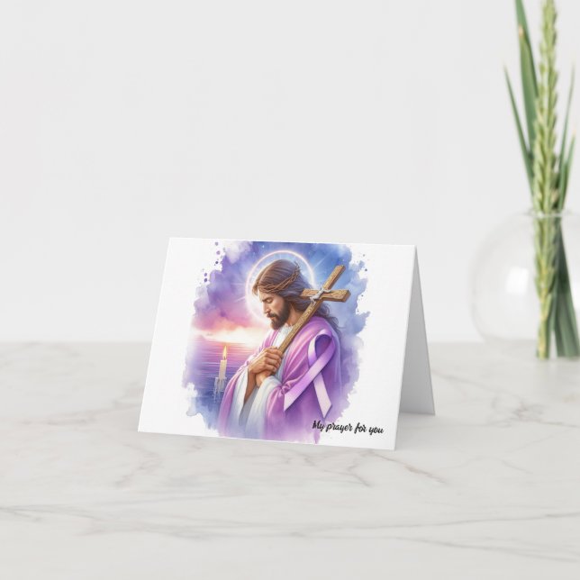 Personalised Pancreatic Cancer Jesus Encouragement Card (Front)