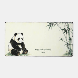 Personalised Panda Bamboo Desk Mat school