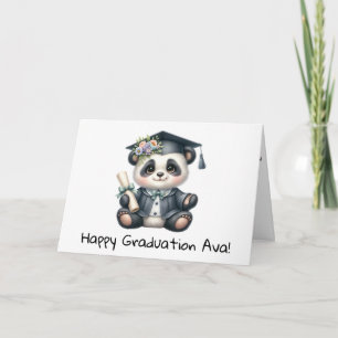 Personalised Panda Bear Kindergarten Graduation Card