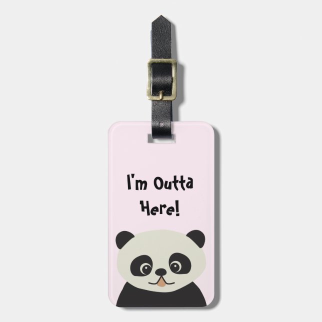 Personalised Panda Bear Luggage Tag (Front Vertical)