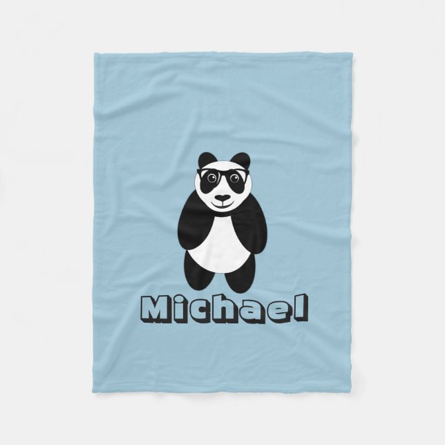 Personalised Panda Fleece Blanket (Front)
