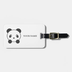 Personalised panda luggage tag